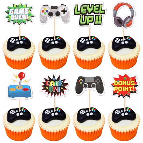 Cupcake-Aufsätze für Videospiele, doppelseitig, Game-On-Controller, Cupcake-Picks, GamePad, Cupcake-Dekorationen für Spielthemen, Babyparty, Kinder, Jungen, Gamer, Geburtstagsparty, Cupcake-Aufsätze für Videospiele, doppelseitig, Game-On-Controller, Cupcake-Picks, GamePad, Cupcake-Dekorationen für Spielthemen, Babyparty, Kinder, Jungen, Gamer, Geburtstagsparty, von ZHUOWEISM