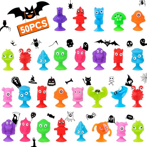 Halloween Party Mitgebsel Kindergeburtstag Monster Party Saugnapf Spielzeug 50 Stück Gastgeschenke Kleinigkeiten Pinata Füllung Tombola Preise Kinder Give Aways Beschäftigung Kleine Geschenke von ZHUOYOU