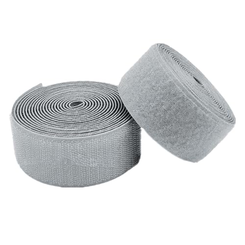 Stoffnähen, Klettband for Aufnähen, 30 mm, Grau, Nylonstreifen, Stoffverschluss, ineinandergreifendes Band for Kleidung, Basteln, Heimwerken, Nähprojekte rund ums Haus und Büro(30MM x 5 Yards) von ZHURDFT