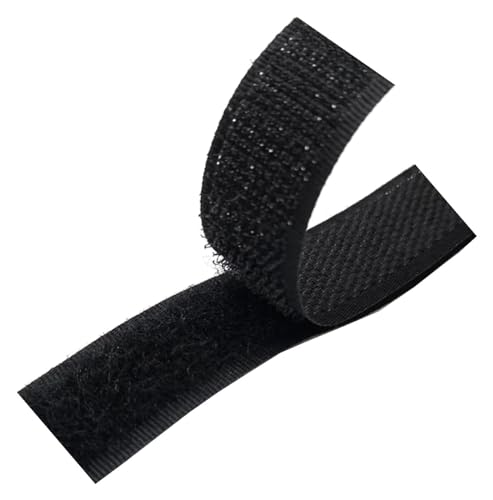 ZHURDFT Klettband for Aufnähen auf Stoff, 25 mm, 4,5 m, Nicht klebende Rückseite, Befestigungsband aus Nylonstreifen, Stoffverschluss, ineinandergreifendes Band(Black,25mm x 25 Yards) von ZHURDFT