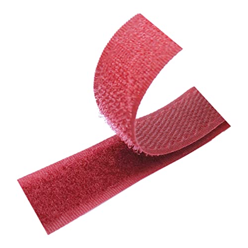 ZHURDFT Klettband for Aufnähen auf Stoff, 25 mm, 4,5 m, Nicht klebende Rückseite, Befestigungsband aus Nylonstreifen, Stoffverschluss, ineinandergreifendes Band(Dark Red,25mm x 25 Yards) von ZHURDFT