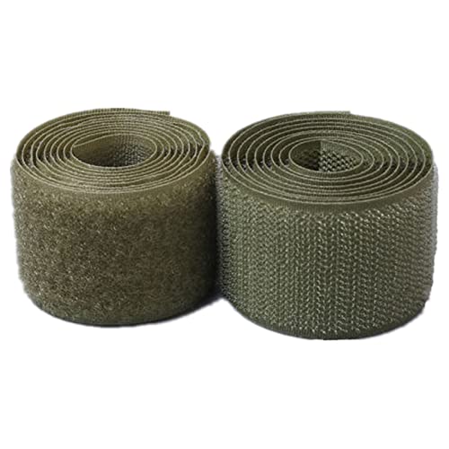 ZHURDFT Klettband for Aufnähen auf Stoff, 50 mm, Nicht Selbstklebender Nylonstreifen-Verschluss(Army Green,50MM x 5 Yards) von ZHURDFT