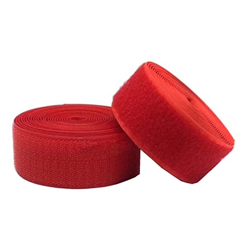 ZHURDFT Klettband for Aufnähen von Stoffen, 20 mm, Nicht Selbstklebender Nylon-Stoffverschluss(Red,20MM x 10Yard) von ZHURDFT
