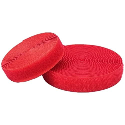 ZHURDFT Klettband for Aufnähen von Stoffen, 25 mm, Nicht klebende Befestigungsstreifen for Stoffe, Heimwerkerarbeiten, Heimtextilien(Red,25MM x 25Yards) von ZHURDFT