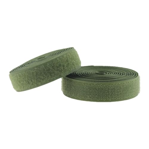 ZHURDFT Klettband for Aufnähen von Stoffen, 25 mm breite, Nicht klebende Nylon-Stoffstreifen for Aufnähen von Kleidung und Schuhen(Army Green,25MM x 5 Yards) von ZHURDFT