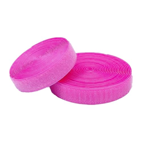 ZHURDFT Klettband for Aufnähen von Stoffen, 25 mm breite, Nicht klebende Nylon-Stoffstreifen for Aufnähen von Kleidung und Schuhen(Rose Red,25MM x 5 Yards) von ZHURDFT