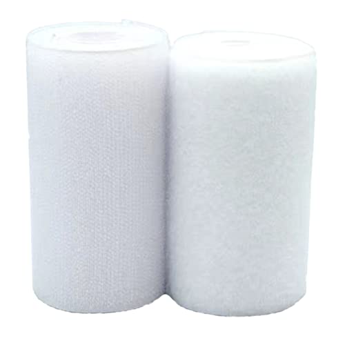 ZHURDFT Stoffnähen, 100 mm breites Klettband, Stoffband for Nähen, Klettband for Aufnähen auf Stoff, Nicht klebend, for Kleidungsreparaturen und Säume(White,100MM x 2Yard) von ZHURDFT