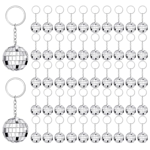 ZHWKMYP Discokugel-Schlüsselanhänger, Discokugel-Schlüsselanhänger, Partyzubehör, Discokugel-Schlüsselanhänger für Partyzubehör, Dekorationen, Silber, 80 Stück, 2.6inch ZHWKMYP Discokugel-Schlüsselanhänger, Discokugel-Schlüsselanhänger, Partyzubehör, Discokugel-Schlüsselanhänger für Partyzubehör, Dekorationen, Silber, 80 Stück, 2.6inch von ZHWKMYP