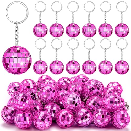ZHWKMYP Discokugel-Schlüsselanhänger, rosarote Discokugel-Schlüsselanhänger, Mini-Discokugel-Schlüsselanhänger, Partyzubehör für Dekorationen, 25 Stück ZHWKMYP Discokugel-Schlüsselanhänger, rosarote Discokugel-Schlüsselanhänger, Mini-Discokugel-Schlüsselanhänger, Partyzubehör für Dekorationen, 25 Stück von ZHWKMYP