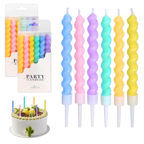 12 Stück Twisty Geburtstagskerzen, Kerzen Kuchen Geburtstag Bunt, Dünne Lange Geburtstagskerzen, Spiral Kuchenkerzen mit Halter, Regenbogen Dekoration Cupcake Kerzen für Hochzeiten Weihnachten 12 Stück Twisty Geburtstagskerzen, Kerzen Kuchen Geburtstag Bunt, Dünne Lange Geburtstagskerzen, Spiral Kuchenkerzen mit Halter, Regenbogen Dekoration Cupcake Kerzen für Hochzeiten Weihnachten von ZHXGO