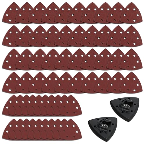 62 Stück Multitool Schleifplatte Zubehör Kit, Mouse Schleifpapier, 60 80 120 180 240 320 Körnung Maus Detail Schleifpapier mit 2 Dreieck Schleifteller, Klett Schleifpapier zum Schleifen und Polieren 62 Stück Multitool Schleifplatte Zubehör Kit, Mouse Schleifpapier, 60 80 120 180 240 320 Körnung Maus Detail Schleifpapier mit 2 Dreieck Schleifteller, Klett Schleifpapier zum Schleifen und Polieren von ZHXGO
