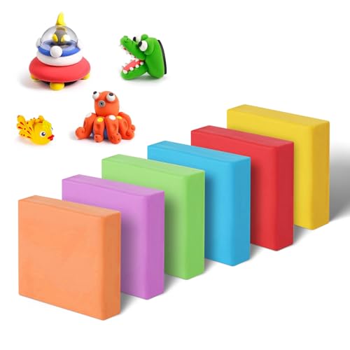 6Stk Weich Knetbar Radiergummi, Bunt Kinder Knetgummi Art Eraser, Skizzieren Kunst Radierer Geknetet Knetgummi Radierer mit Etui, Staubfrei Knetradiergummi für Künstler Schulbedarf von ZHXGO