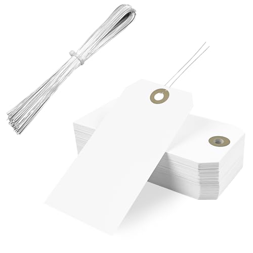 Geschenkanhänger für Hochzeiten, 12 x 6 cm, Weiß, 100 Stück von ZHXGO
