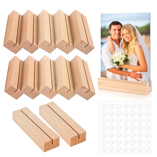 ZHXGO 10 Stück Flach Kartenhalter Holz, Mehrzweck Kartenhalter Fotohalter, Einfach Kartenhalter Tisch, Partys Menükartenhalter mit Doppelseitigem Kleber, Stabil Tischkartenhalter für Büro Dekoration ZHXGO 10 Stück Flach Kartenhalter Holz, Mehrzweck Kartenhalter Fotohalter, Einfach Kartenhalter Tisch, Partys Menükartenhalter mit Doppelseitigem Kleber, Stabil Tischkartenhalter für Büro Dekoration von ZHXGO