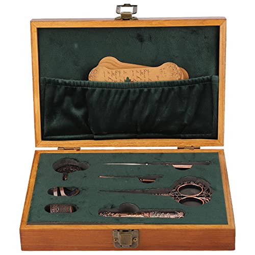 ZHXH Stickscheren-Set, Vintage-Schere Im Europäischen Stil, Komplettes Vintage-Nähwerkzeug, Antike Nähschere mit Nähnadelbox Zum Basteln, Schneiden, Kunstwerken, Nähen, Handarbeiten(Bronze) von ZHXH