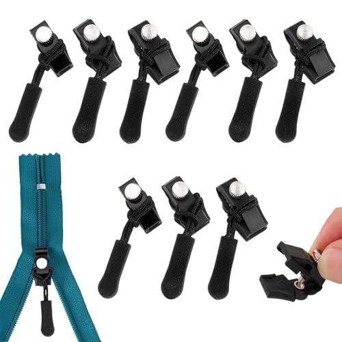 9 Stück Fix-Reißverschlusszieher, Reißverschluss Anhänger, Reißverschlussschieber Ersatz, Universal-Reißverschluss, Reißverschluss Zipper Reparatur für Jacke, Rucksack, Gepäck, Schlafsack 9 Stück Fix-Reißverschlusszieher, Reißverschluss Anhänger, Reißverschlussschieber Ersatz, Universal-Reißverschluss, Reißverschluss Zipper Reparatur für Jacke, Rucksack, Gepäck, Schlafsack von ZHXMALL