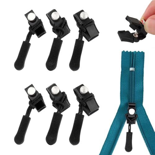 Reißverschluss Anhänger, 6 Stück Fix-Reißverschlusszieher, Reißverschlussschieber Ersatz, Universal-Reißverschluss, Reißverschluss Zipper Reparatur für Jacke, Rucksack, Gepäck, Schlafsack Reißverschluss Anhänger, 6 Stück Fix-Reißverschlusszieher, Reißverschlussschieber Ersatz, Universal-Reißverschluss, Reißverschluss Zipper Reparatur für Jacke, Rucksack, Gepäck, Schlafsack von ZHXMALL