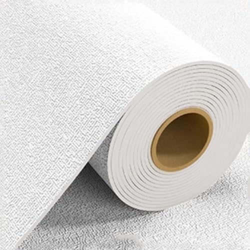 ZHXQRP Selbstklebende Tapete Abnehmbare Tapetenrolle für Wohnzimmer und Schlafzimmer Schaumstoff-Isolierung Hitzeschild Thermische Wandpaneele(White9mm,0.5x10m/1.64x32.8ft) von ZHXQRP
