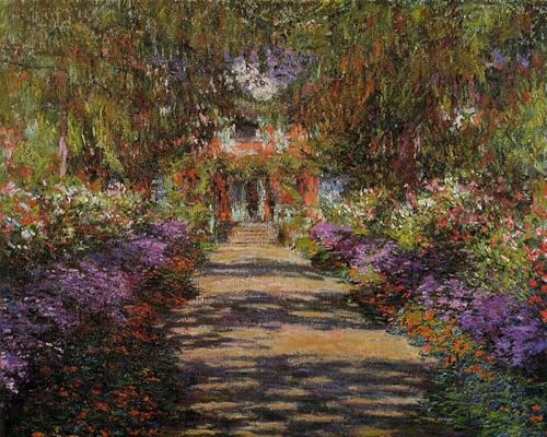 Malen Nach Zahlen Erwachsene Kinder Landschaft Berühmte Gemälde Mit Rahmen 40X50CM Pathway In Monet'S Garden At Giverny - Claude Monet,B16 Malen Nach Zahlen Erwachsene Kinder Landschaft Berühmte Gemälde Mit Rahmen 40X50CM Pathway In Monet'S Garden At Giverny - Claude Monet,B16 von ZHXXFD