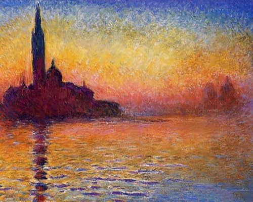 Malen Nach Zahlen Erwachsene Kinder Landschaft Berühmte Gemälde Mit Rahmen 40X50CM San Giorgio Maggiore At Dusk - Claude Monet,B10 Malen Nach Zahlen Erwachsene Kinder Landschaft Berühmte Gemälde Mit Rahmen 40X50CM San Giorgio Maggiore At Dusk - Claude Monet,B10 von ZHXXFD