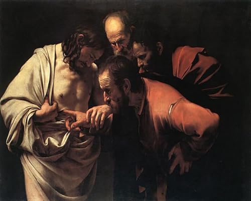 Malen Nach Zahlen Erwachsene Kinder Landschaft Berühmte Gemälde Mit Rahmen 40X50CM The Incredulity Of Saint Thomas - Caravaggio,A23 Malen Nach Zahlen Erwachsene Kinder Landschaft Berühmte Gemälde Mit Rahmen 40X50CM The Incredulity Of Saint Thomas - Caravaggio,A23 von ZHXXFD