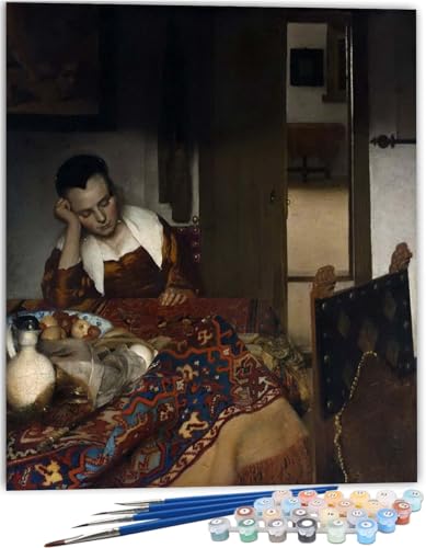 Malen Nach Zahlen Für Anfänger Erwachsene Set Mädchen Berühmte Gemälde Johannes Vermeer,Malen Nach Zahlen Auf Leinwand Für Kinder,40X50Cm,A21 Malen Nach Zahlen Für Anfänger Erwachsene Set Mädchen Berühmte Gemälde Johannes Vermeer,Malen Nach Zahlen Auf Leinwand Für Kinder,40X50Cm,A21 von ZHXXFD