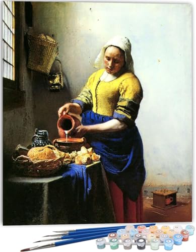 Malen Nach Zahlen Für Anfänger Erwachsene Set Mädchen Berühmte Gemälde Johannes Vermeer,Malen Nach Zahlen Auf Leinwand Für Kinder,Mit Rahmen 40X50Cm,A36 Malen Nach Zahlen Für Anfänger Erwachsene Set Mädchen Berühmte Gemälde Johannes Vermeer,Malen Nach Zahlen Auf Leinwand Für Kinder,Mit Rahmen 40X50Cm,A36 von ZHXXFD