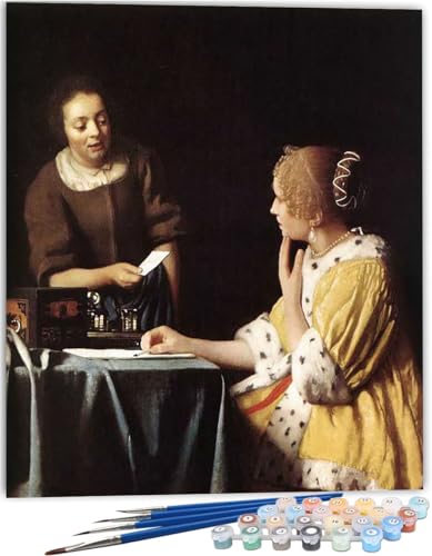 Malen Nach Zahlen Für Anfänger Erwachsene Set Mädchen Berühmte Gemälde Johannes Vermeer,Malen Nach Zahlen Auf Leinwand Für Kinder,Mit Rahmen 40X50Cm,A4 Malen Nach Zahlen Für Anfänger Erwachsene Set Mädchen Berühmte Gemälde Johannes Vermeer,Malen Nach Zahlen Auf Leinwand Für Kinder,Mit Rahmen 40X50Cm,A4 von ZHXXFD
