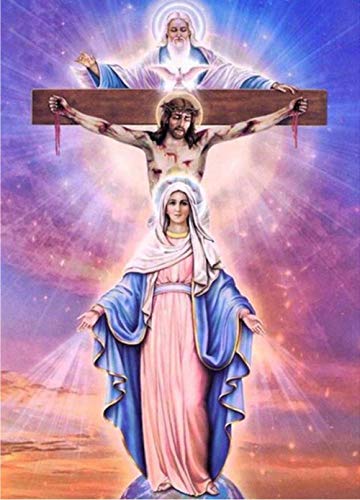 ZHXXFD 5D Diamond Painting 30x40CM Jesus Religiös Full Bilder Runde Steine Crystal Strass Diamond Stickerei Set Kreuzstich Mosaik Diamant Painting Für Kinder Anfänger - Diamant Malerei Set von ZHXXFD