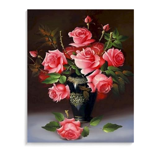ZHXXFD Diamant Painting Bilder Erwachsene Rosen Blume 40X60 Diamond Painting Bilder Voll Steine,5D Diamant Malerei Set Für Kinder Rund Diamanten,Kreuzstich Stickerei Kits,A21 von ZHXXFD