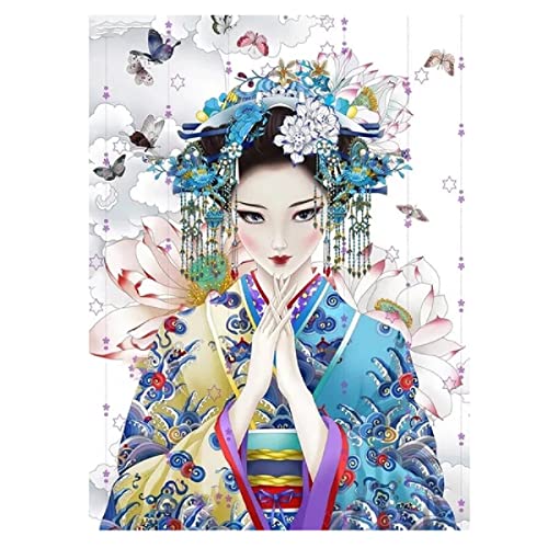 ZHXXFD Diamond Painting Erwachsene Kinder Set,5D Diamant Painting Bilder Groß Japanische Geisha Frau 40X60 Diamant Malerei Set Malen Nach Zahlen Für Mädchen Jungs,A15 von ZHXXFD