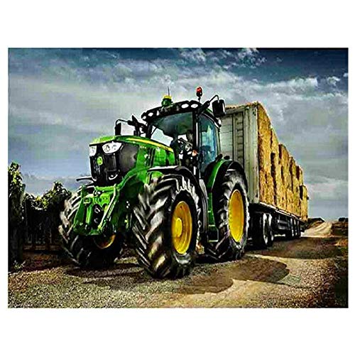 ZHXXFD Diamond Painting Set Kinder Erwachsene Traktor Farm Truck Full Groß Bild 40x50CM 5D Diamant Stickerei Kreuzstich Mosaik Vollbohrer Strass Runde Perlen Handgemachte Kunst Geschenk von ZHXXFD