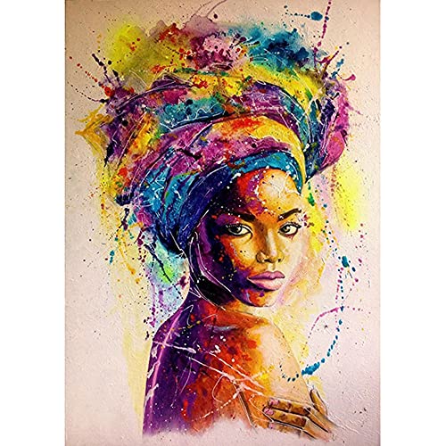 ZHXXFD Malen Nach Zahlen Erwachsene Kinder Afrika Frauen Malen Nach Zahlen Set Anfänger Leinwand Groß Landschaft Tiere DIY Paint by Numbers Kits 40X50CM(A174) von ZHXXFD