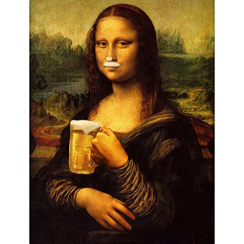 ZHXXFD Malen Nach Zahlen Erwachsene Kinder Lustiger Mona Lisa Drink Malen Nach Zahlen Set Anfänger Leinwand Groß Landschaft Tiere Diy Paint By Numbers Kits 40X50CM(A121) von ZHXXFD