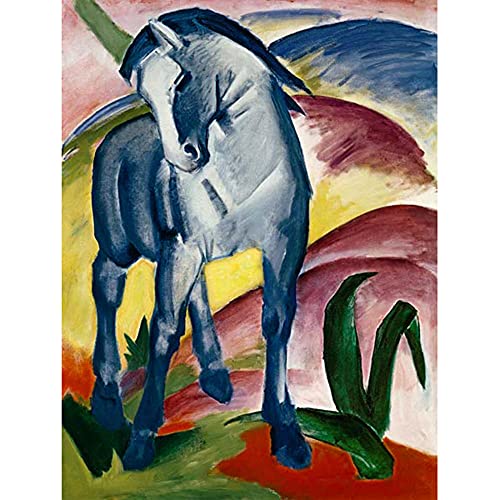 ZHXXFD Malen Nach Zahlen Erwachsene Kinder Mit Rahmen-Paint by Numbers-Blaues Pferd I Franz Marc-DIY Malen Nach Zahlen Leinwand 40x50CM(A225) von ZHXXFD