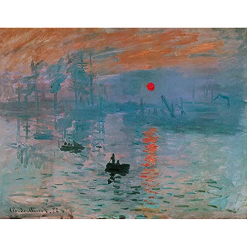 ZHXXFD Malen Nach Zahlen Erwachsene Kinder Rahmenlos-Paint By Numbers-Aufgehende Sonne Claude Monet-Diy Malen Nach Zahlen Leinwand 40x50CM(A116) von ZHXXFD