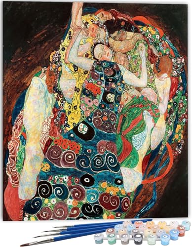 ZHXXFD Malen Nach Zahlen Für Anfänger Erwachsene Gustav Klimt Berühmte Gemälde,Malen Nach Zahlen Auf Leinwand Für Kinder,Diy Digital Painting Malen Nach Zahlen Frau,Mit Rahmen 40X50Cm,A9 von ZHXXFD