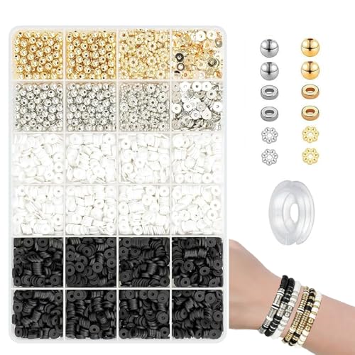 3000 Polymer Tonperlen Set Perlen für Armbänder Perlen Armbänder Selber Machen Perlenset für Schmuckfest Geeignet für Freunde Weihnachten Geburtstagswarteschlangen Nachmittagstees von ZHYTUAL
