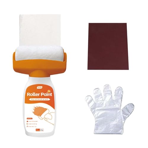 Wand Reparatur Roller Farbe,500g Wandreparatur RollbüRste,Wandreparatur Rollbürste mit wandreparaturpaste,Wandfarbe Weiß Roller,für Graffiti Kratzer Flecken Risse und Beschädigte Wände,mit Handschuhe von ZHYUAN