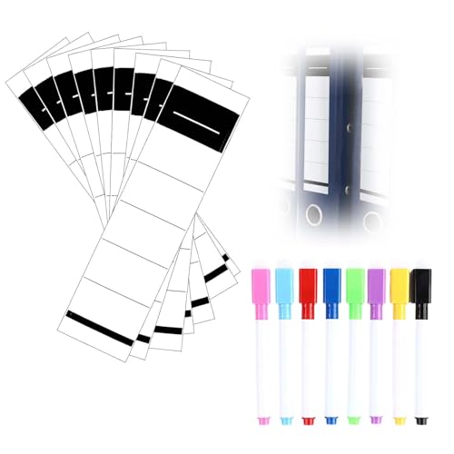 ZHIYUAN 50 Stück Ordner Etiketten Selbstklebend,mit 8 Whiteboard Marker Magnetisch,Ordner Etiketten,Ordneretiketten,Ordnerrücken aufkleber,Ordnerrücken Selbstklebend Breit,Ordner Rückenschilder ZHIYUAN 50 Stück Ordner Etiketten Selbstklebend,mit 8 Whiteboard Marker Magnetisch,Ordner Etiketten,Ordneretiketten,Ordnerrücken aufkleber,Ordnerrücken Selbstklebend Breit,Ordner Rückenschilder von ZHYUAN