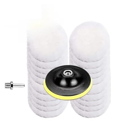 ZHaotn 1-22 Stück 3-7 Zoll Wollfilz-Polierpad M14 Polierpads for Felgen, Autopolitur, Glasfliesen, Edelstahl, Kratzerreparaturwerkzeuge von ZHaotn