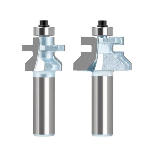 ZHaotn 2-teiliges 1/2-Zoll-Fräser-Set mit 12 mm Schaft und V-Nut und passender Zunge mit Premium-Kugellagern for die Holzbearbeitung von ZHaotn