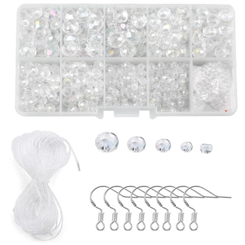 ZHjuju Facettierte Perlen, 900+ Stück AB Farbe Klare Kristallglasperlen Set Kristall Glasperlen Kit Perlen Zum AuffäDeln Mit BehäLterbox Glasperlen mit Loch für Basteln Schmuckherstellung ZHjuju Facettierte Perlen, 900+ Stück AB Farbe Klare Kristallglasperlen Set Kristall Glasperlen Kit Perlen Zum AuffäDeln Mit BehäLterbox Glasperlen mit Loch für Basteln Schmuckherstellung von ZHjuju