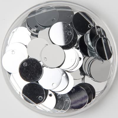 750 Stück/Lot, 30 g, 10 mm, flach, groß, rund, PVC, lose Pailletten, für Damen, zum Nähen von Kleidungsstücken, für Kinder, zum Tanzen, mit 1 Seitenloch, Silber, 10 mm, 30 g von ZIAYI