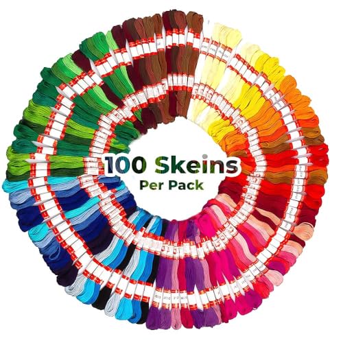 ZIBELL Stickgarn, 100 Knäuel, mehrfarbig, Baumwollfäden für Kreuzstich, Freundschaftsarmbänder, Bastelarbeiten und DIY-Projekte von ZIBELL