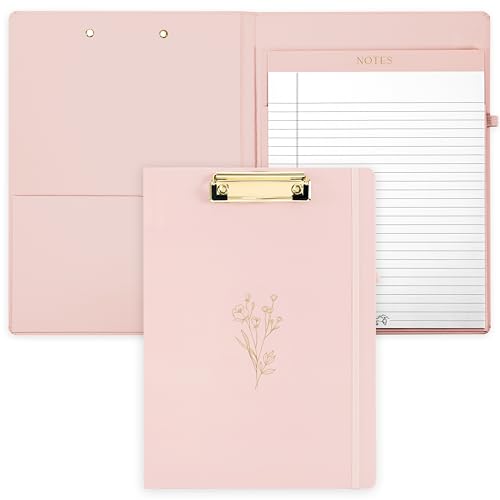 Schönes metallisches A4-Klemmbrett – professionelles Padfolio mit flachem Profil-Clip, nachfüllbarer, linierter Notizblock, Stiftschlaufe und Innentasche für die Arbeit Schönes metallisches A4-Klemmbrett – professionelles Padfolio mit flachem Profil-Clip, nachfüllbarer, linierter Notizblock, Stiftschlaufe und Innentasche für die Arbeit von ZICOTO