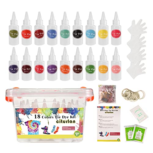 1 Set 18-Farben Krawatten F Dye Mit 18 Farben Farbstoffen & Aufbewahrungsbox Leere Flaschen Gummibänder Tischdecke Handschuhe & Schürzen 1 Set 18-Farben Krawatten F Dye Mit 18 Farben Farbstoffen & Aufbewahrungsbox Leere Flaschen Gummibänder Tischdecke Handschuhe & Schürzen von ZIDDAR