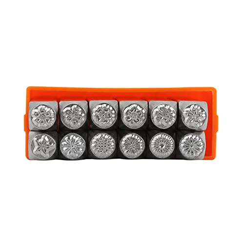 12 Stück Stempel Set 63 Mm Verschiedene Blumen Muster Mattes Metall Stempelwerkzeug Zum Eindruck Auf Metalllederholz 12 Stück Stempel Set 63 Mm Verschiedene Blumen Muster Mattes Metall Stempelwerkzeug Zum Eindruck Auf Metalllederholz von ZIDDAR