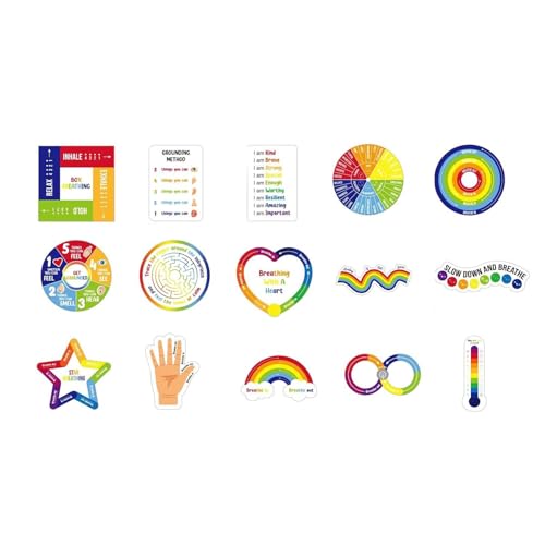 15COUNTS Sensory Stress Relief Sticker Ästhetischer Aufkleber Wasserbeständig Für Scrapbook Journal Phone Case Gitarrenlaptop 15COUNTS Sensory Stress Relief Sticker Ästhetischer Aufkleber Wasserbeständig Für Scrapbook Journal Phone Case Gitarrenlaptop von ZIDDAR