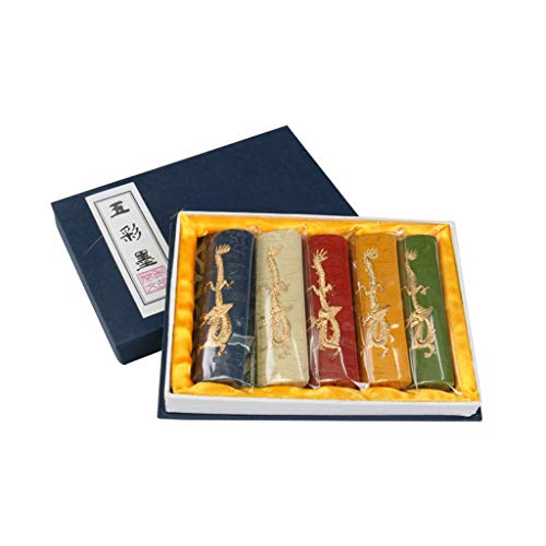 ZIDDAR 5 Farben Sticks Set Farbige Tintenblöcke Für Chinesische Japanische Kalligraphie Tranditionelle Tinte Paiting Landschaft Zeichnung von ZIDDAR